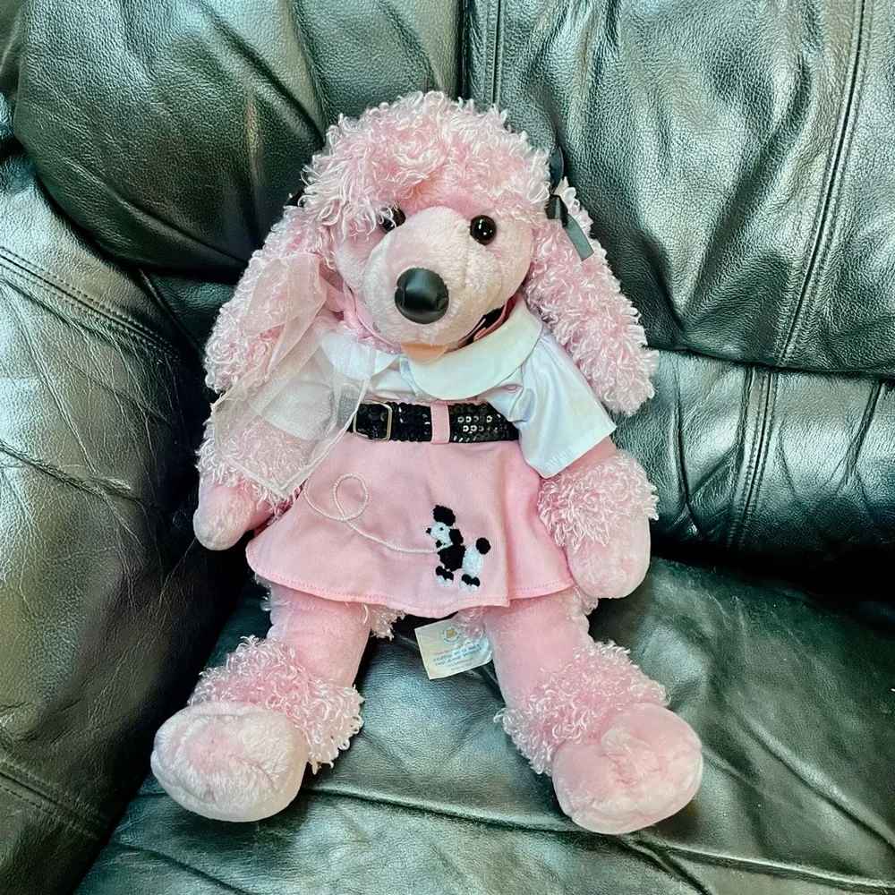Build-A-Bear Pink Poodle Plush with Curly Fur and Fun Outfit and Accessories - Picture 2 of 13